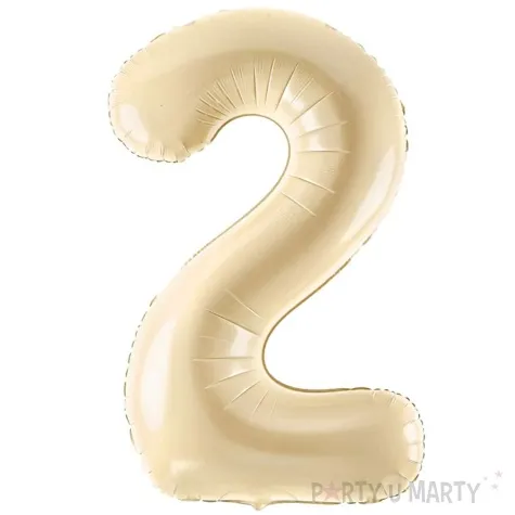 balon foliowy cyfra 2 pastel bezowy partydeco 34 dgt