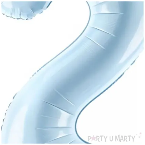 balon foliowy cyfra 2 pastel blekitny partydeco 34 dgt