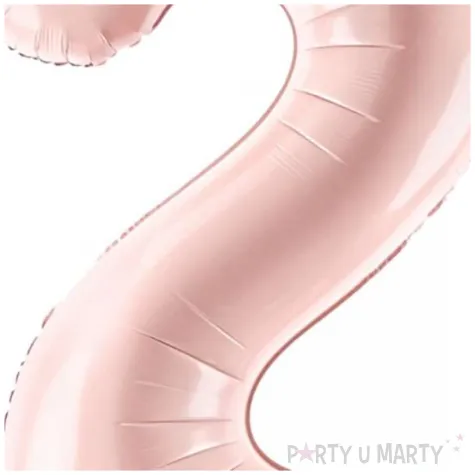 balon foliowy cyfra 2 pastel rozowy jasny partydeco 34 dgt