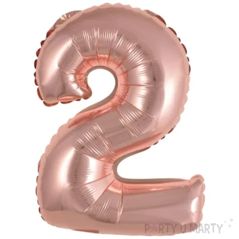 balon foliowy cyfra 2 rozowe zloto 15 dgt