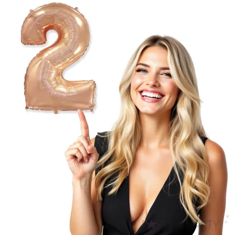 balon foliowy cyfra 2 rozowe zloto flexmetal 34 dgt