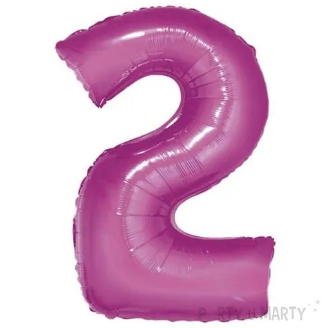 balon foliowy cyfra 2 rozowy godan 14 dgt