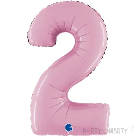 balon foliowy cyfra 2 rozowy pastel grabo 26 dgt