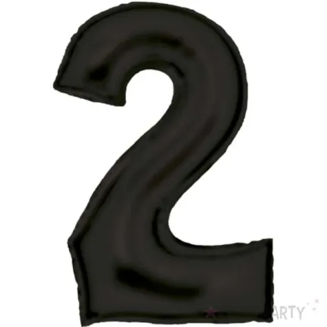 balon foliowy cyfra 2 satynowy czarny amscan 34 dgt