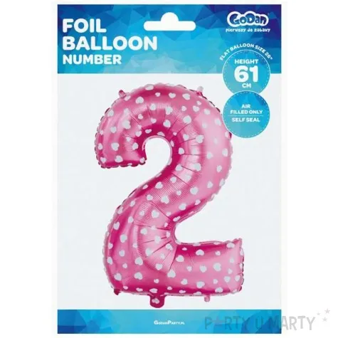 balon foliowy cyfra 2 serca godan 26 dgt