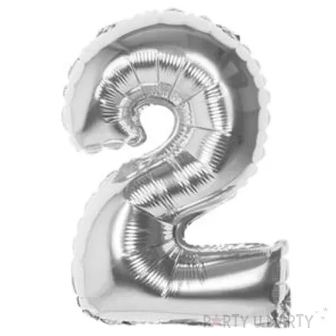balon foliowy cyfra 2 srebrny boland 14 dgt