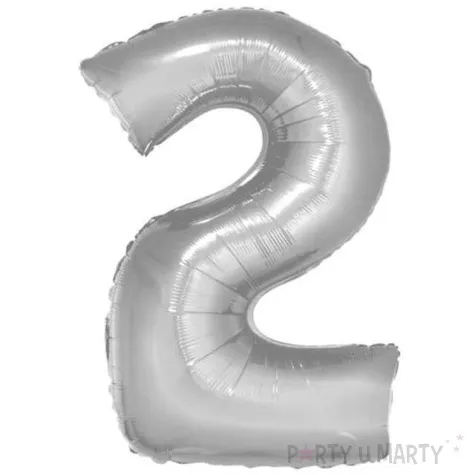balon foliowy cyfra 2 srebrny godan 14 dgt