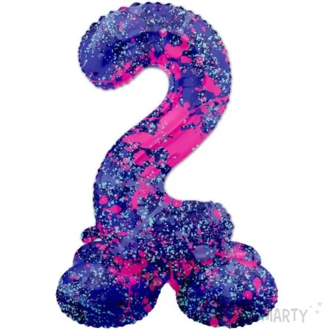balon foliowy cyfra 2 stojaca galaxy splash folat 28 dgt