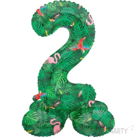 balon foliowy cyfra 2 stojaca hawajskie party folat 17 dgt