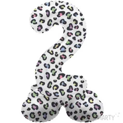 balon foliowy cyfra 2 stojaca panterka folat 17 dgt
