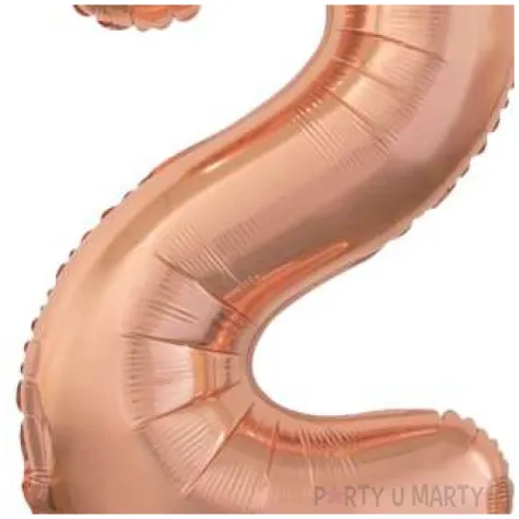 balon foliowy cyfra 2 stojaca rozowe zloto godan 29 dgt