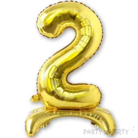 balon foliowy cyfra 2 stojaca zlota dekoracjepolska 30 dgt
