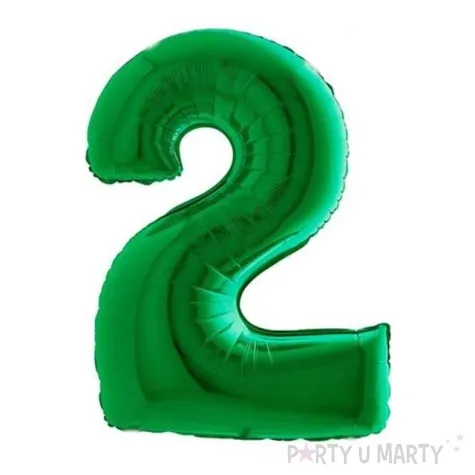balon foliowy cyfra 2 zielony grabo 40 dgt