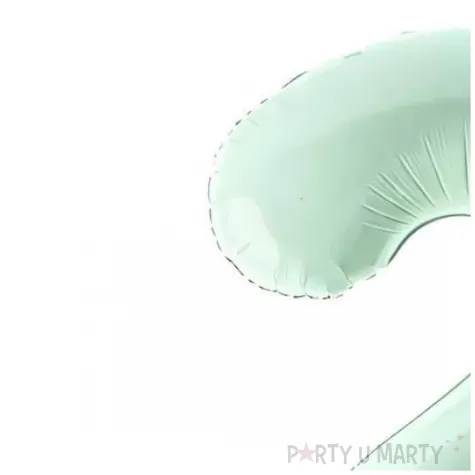 balon foliowy cyfra 2 zielony partydeco 34 dgt