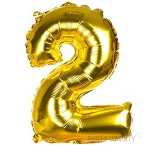 balon foliowy cyfra 2 zloty czakos 14 dgt