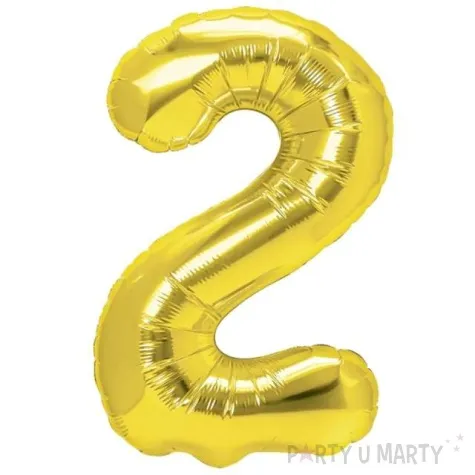 balon foliowy cyfra 2 zloty partypal 16 dgt