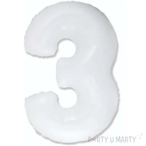 balon foliowy cyfra 3 bialy flexmetal 33 dgt