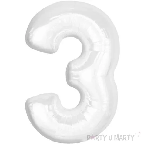balon foliowy cyfra 3 bialy godan 36 dgt