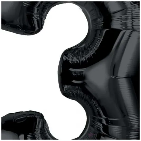 balon foliowy cyfra 3 czarny godan 36 dgt