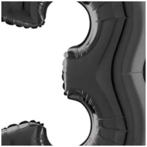 balon foliowy cyfra 3 czarny grabo 26 dgt