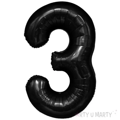 balon foliowy cyfra 3 czarny partypal 39 dgt