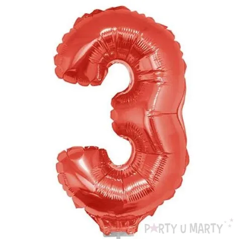 balon foliowy cyfra 3 czerwony funny fashion 16 dgt