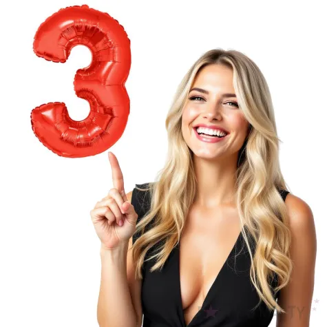 balon foliowy cyfra 3 czerwony funny fashion 40 dgt