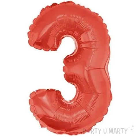 balon foliowy cyfra 3 czerwony oem 16 dgt