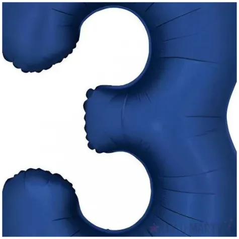 balon foliowy cyfra 3 dekoracja na urodziny granatowy matowy 34 dgt