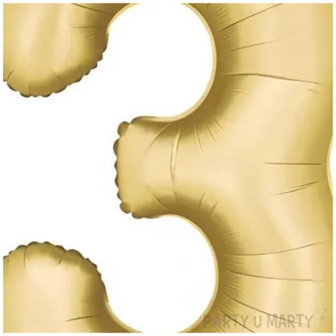 balon foliowy cyfra 3 dekoracja na urodziny zloty matowy 34 dgt