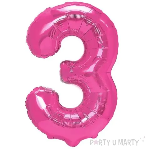balon foliowy cyfra 3 fuksja partypal 16 dgt