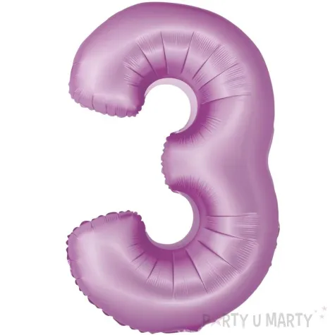 balon foliowy cyfra 3 lawendowy matowy godan 30 dgt