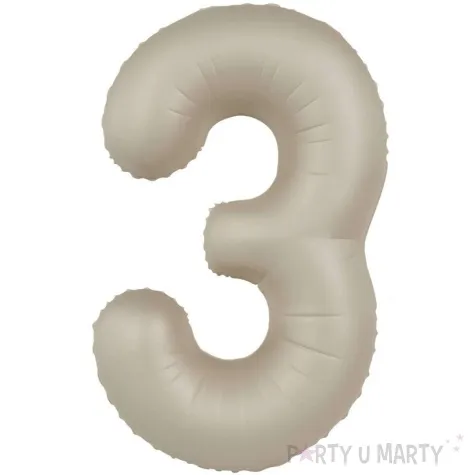 balon foliowy cyfra 3 mat kremowe latte folat 34 dgt