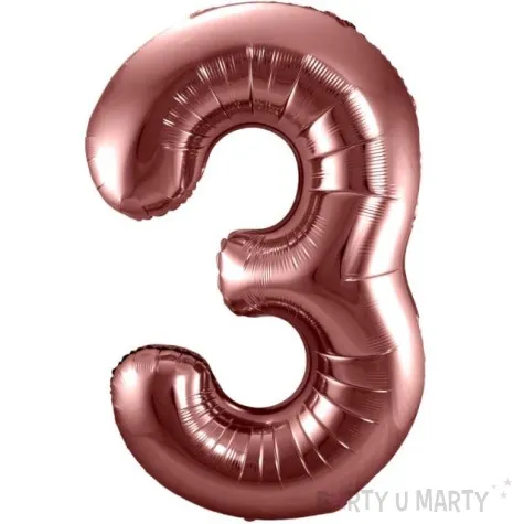 balon foliowy cyfra 3 metaliczny brazowy folat 34 dgt