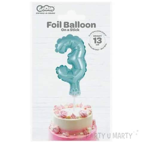 balon foliowy cyfra 3 micro blekitny godan 5 dgt