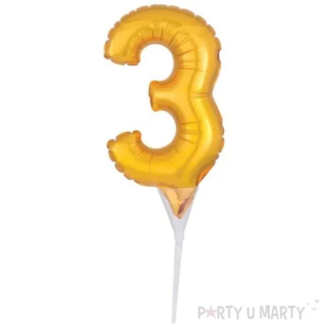 balon foliowy cyfra 3 micro zloty amscan 6 dgt