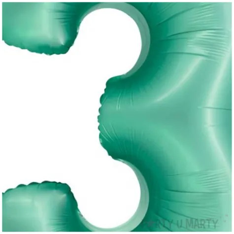 balon foliowy cyfra 3 mietowy matowy godan 30 dgt