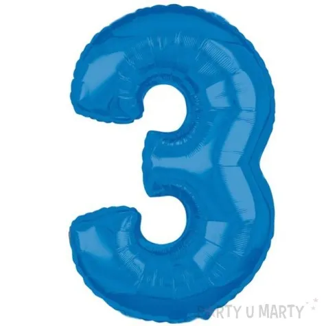 balon foliowy cyfra 3 niebieski amscan 26 dgt