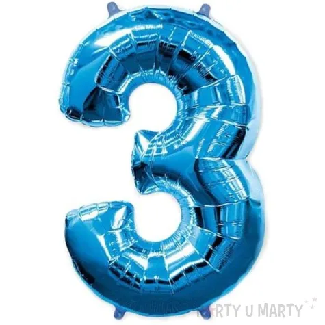 balon foliowy cyfra 3 niebieski flexmetal 34 dgt