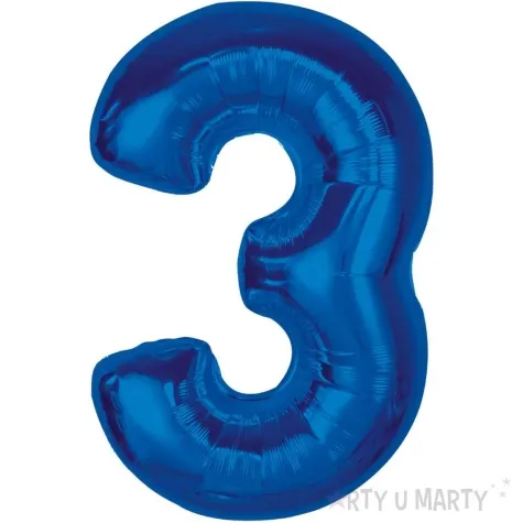 balon foliowy cyfra 3 niebieski godan 36 dgt