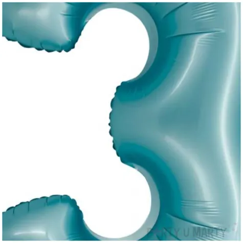 balon foliowy cyfra 3 niebieski matowy godan 30 dgt