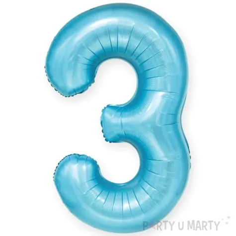 balon foliowy cyfra 3 niebieski partypal 39 dgt