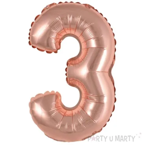 balon foliowy cyfra 3 rozowe zloto amscan 13 dgt