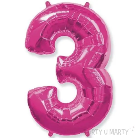 balon foliowy cyfra 3 rozowy flexmetal 34 dgt