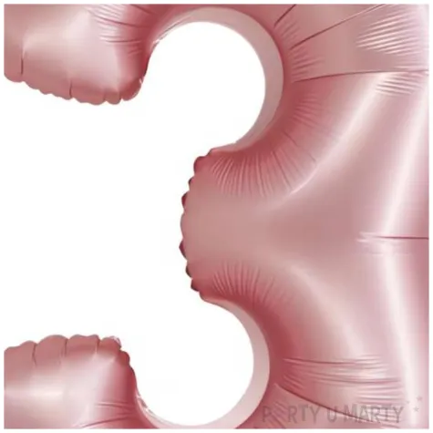 balon foliowy cyfra 3 rozowy matowy godan 30 dgt