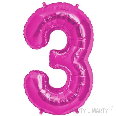 balon foliowy cyfra 3 rozowy oem 38 dgt