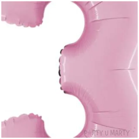 balon foliowy cyfra 3 rozowy pastel grabo 26 dgt