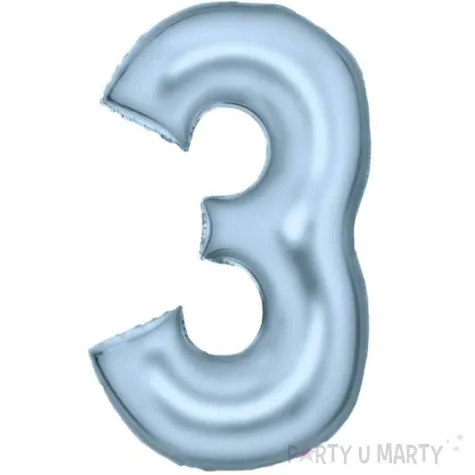 balon foliowy cyfra 3 satynowy niebieski amscan 34 dgt