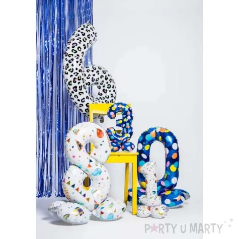 balon foliowy cyfra 3 stojaca hawajskie party folat 28 dgt