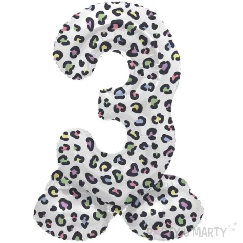balon foliowy cyfra 3 stojaca panterka folat 17 dgt